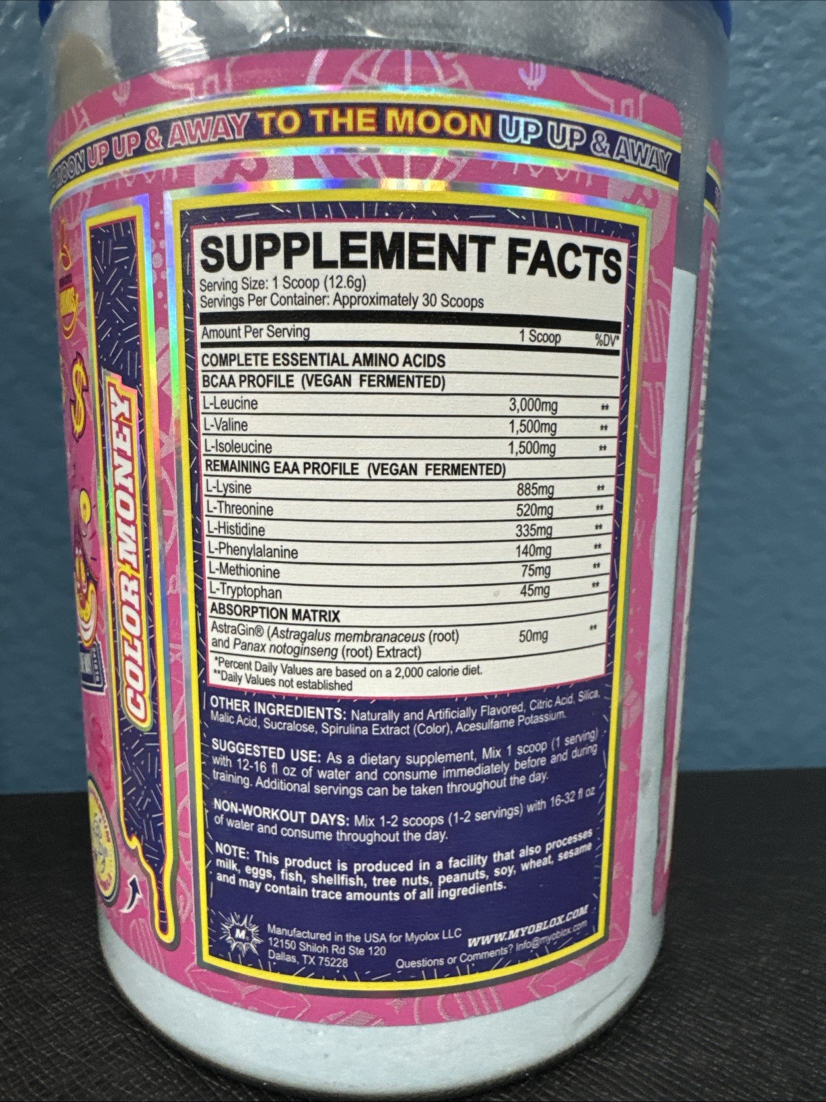 Myoblox Amino Flavor Color Money Exp 03/26