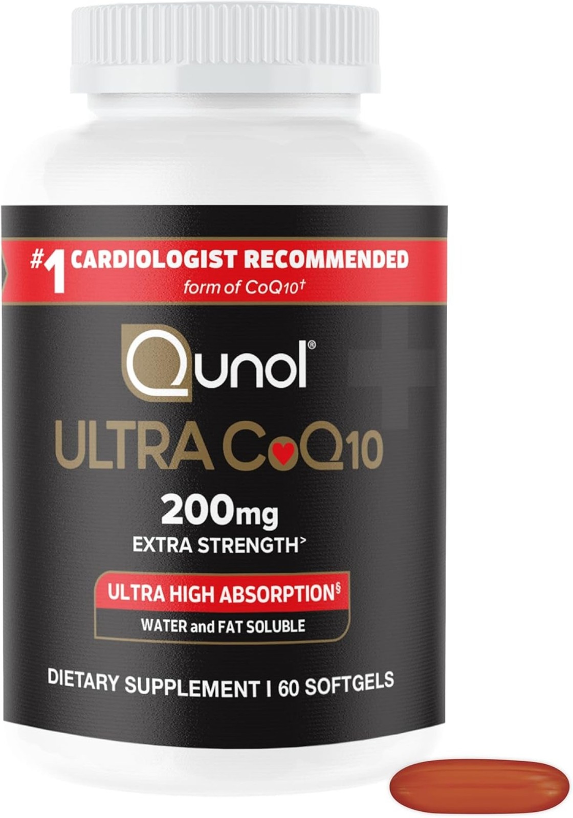 New Qunol 200mg Ultra CoQ10 Softgels, Antioxidant for Heart Health & Energy