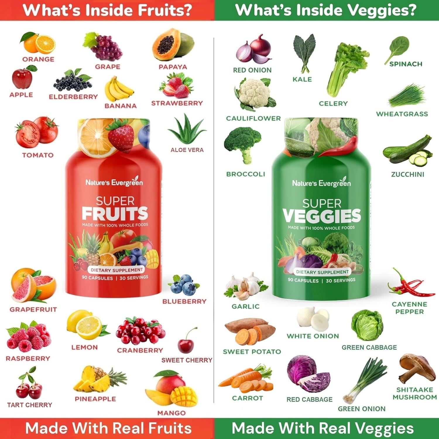 Fruits and Veggies, Vegetables Supplement Balance of Daily Nature (Pack of 2)