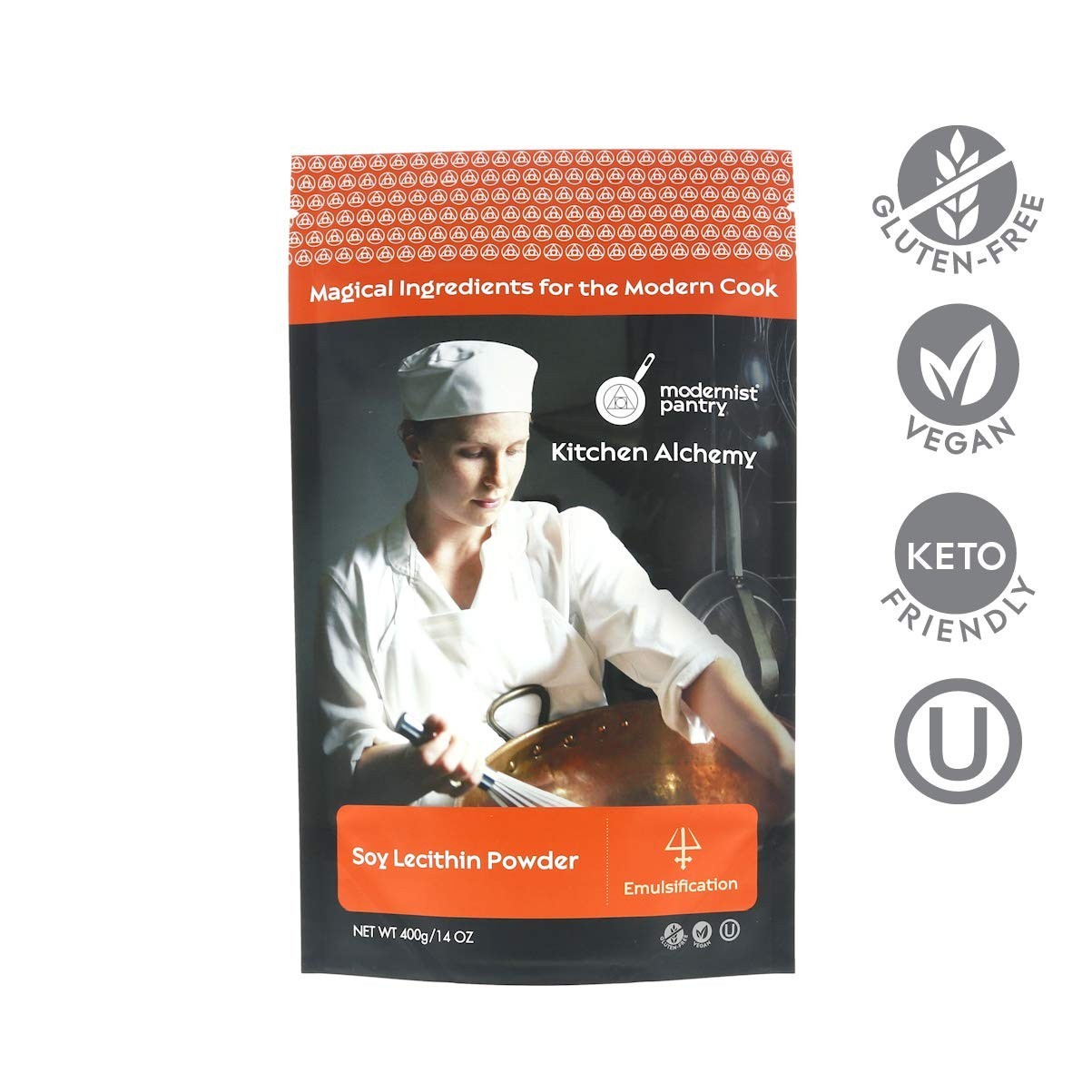 Vegan Soy Lecithin Powder – OU Kosher, Non-GMO, 400g/14oz for Baking & Cooking