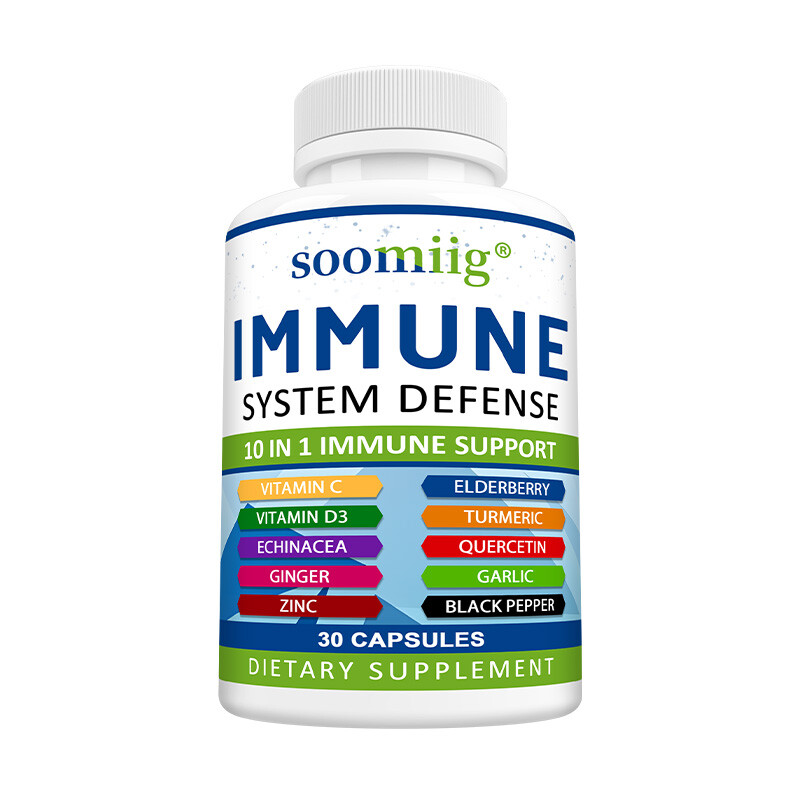 Vitamin C D3 Quercetin Turmeric Immune System Defense Support Supplement 30-120