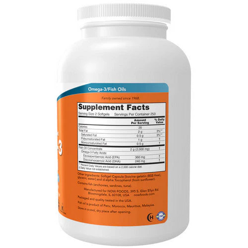 Omega-3 500 Softgels By Now Foods