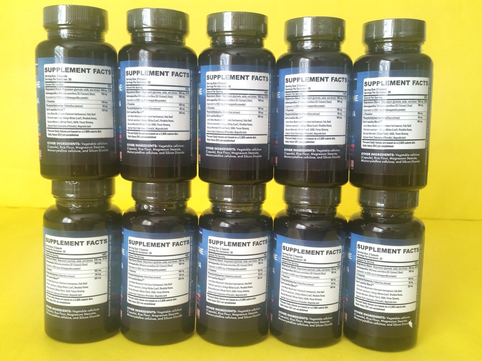X10 SEALED) Zoyava CORTI-SOOTHE Magnesium Ashwagandha Theanine 02/28 (60 Caps)