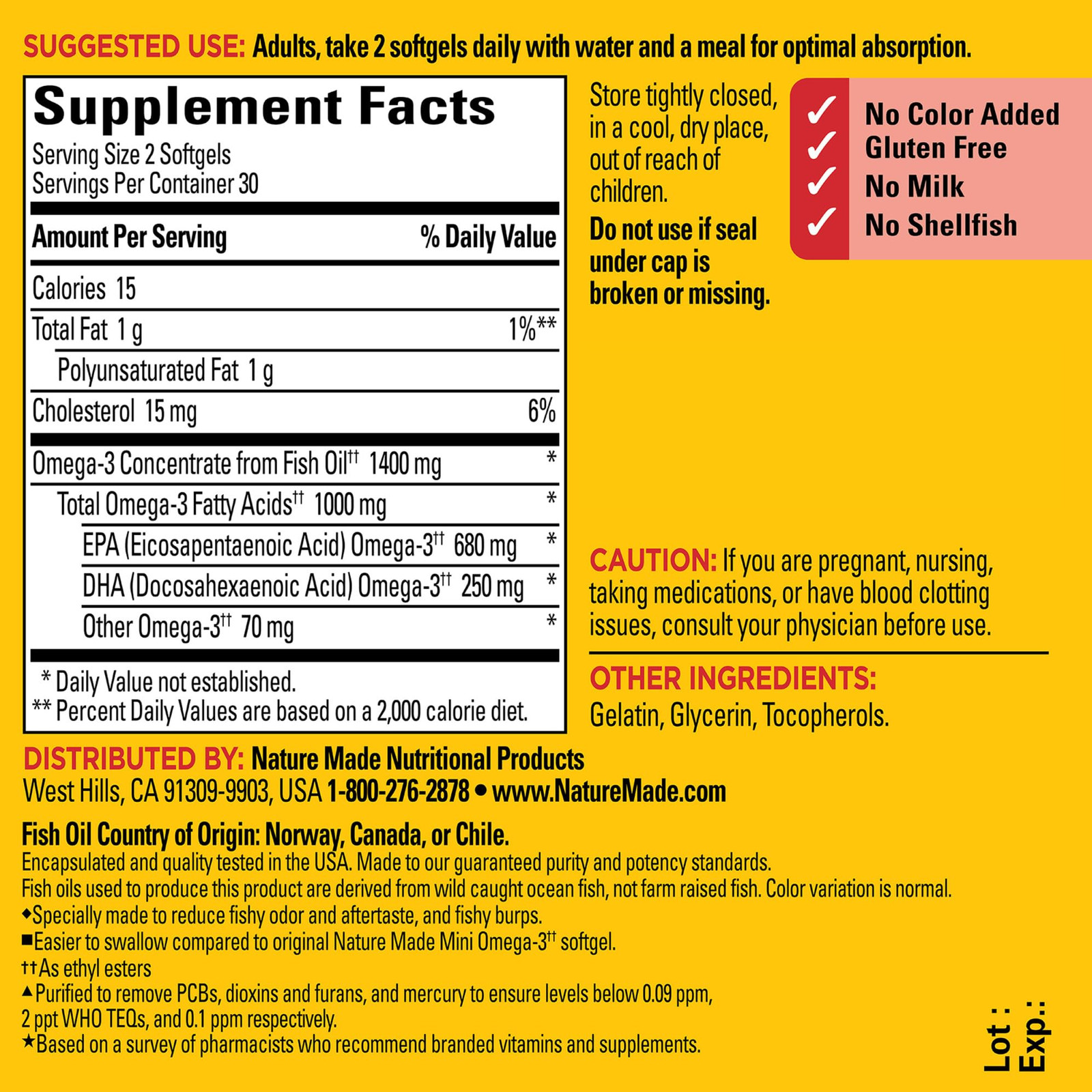 Nature Made Extra Strength Omega 3 Fish Oil Mini Softgels 60 Count