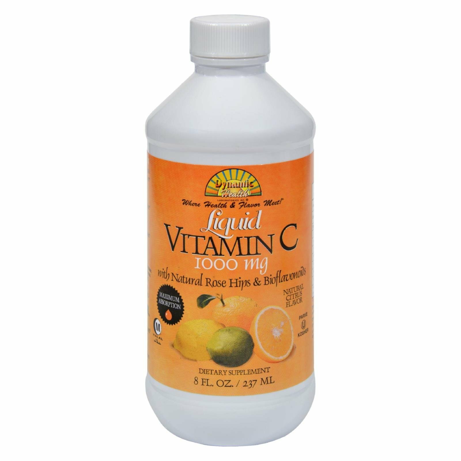 Dynamic Health Liquid Vitamin C with Rose Hips & Bioflavonoids 1000 mg 8 Fl Oz