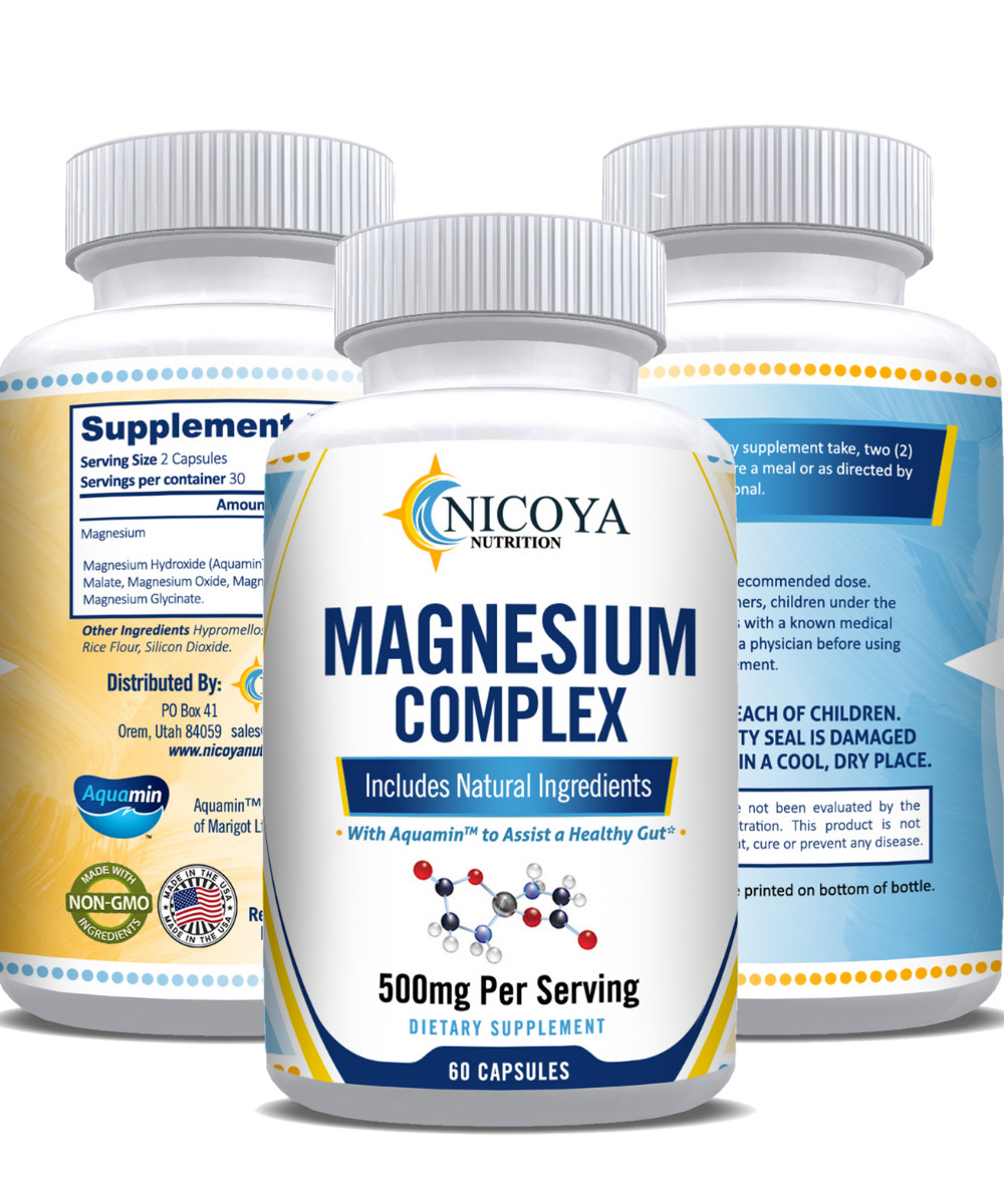 Magnesium Complex, Natural Anti Anxiety & Stress Relief Supplement 500mg