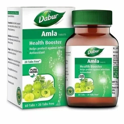 DABUR Amla Natural Health Booster Rich in Antioxidants 60Tabs