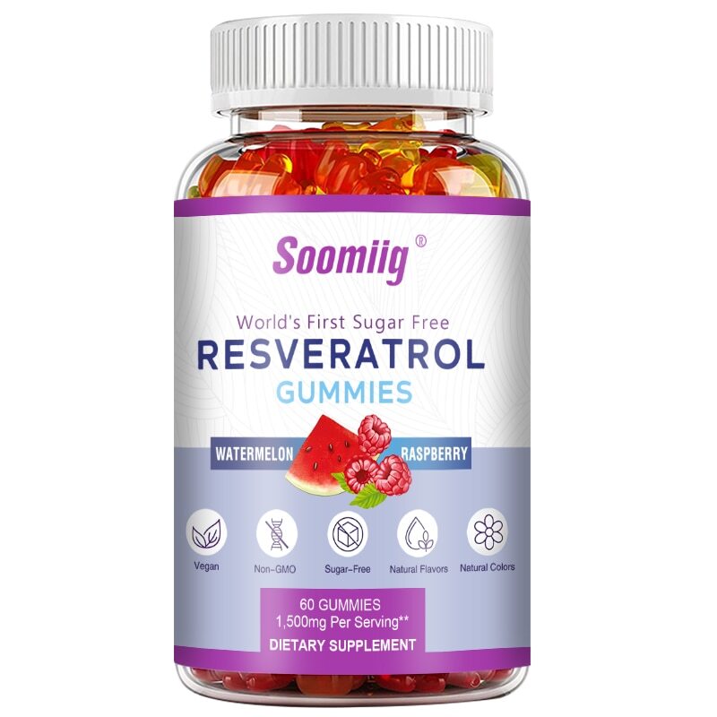 Resveratrol Gummies Anti-Aging Antioxidants, Brain Support, Radiant Skin