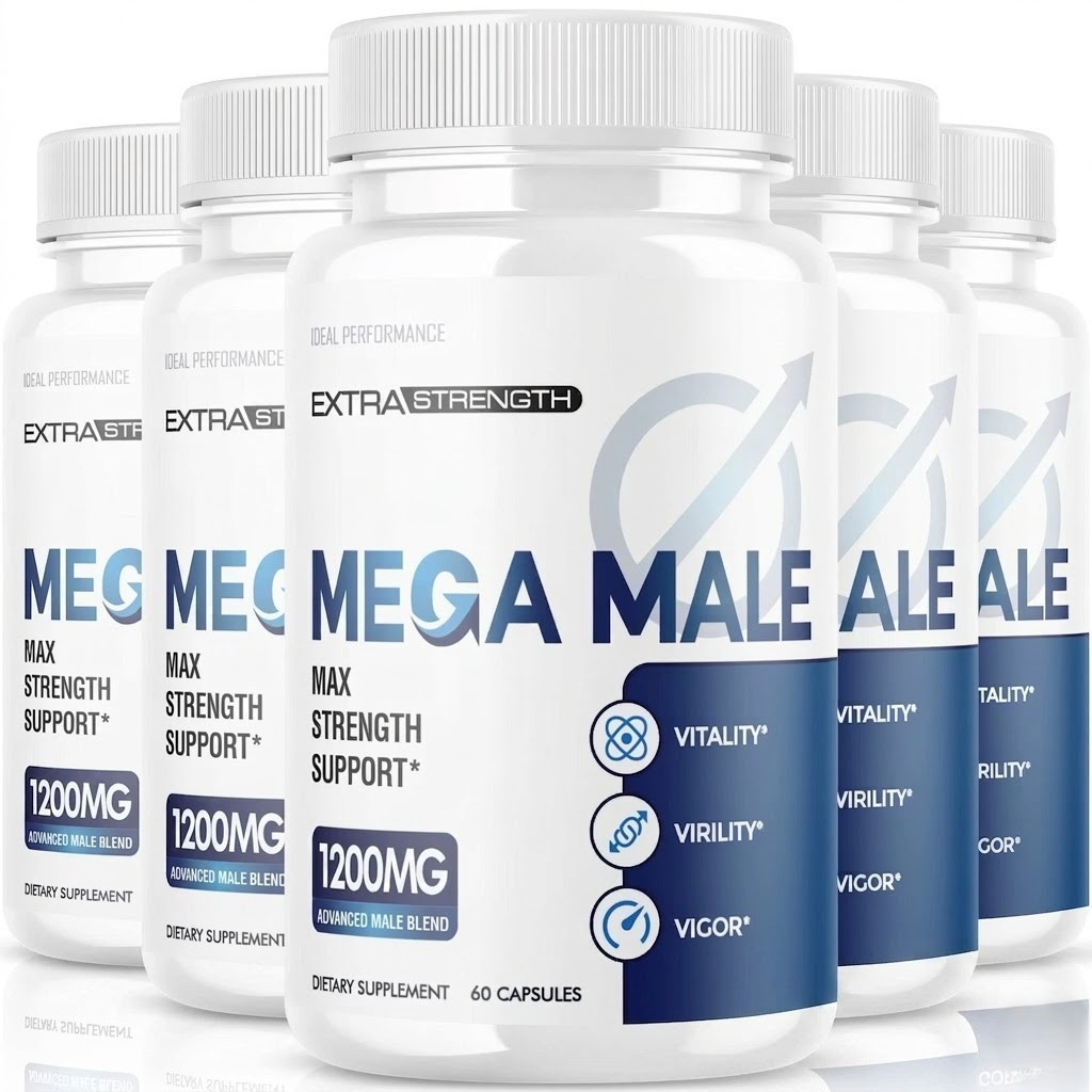Mega Male Mens Health Support Stamina Energy Dietary Supplement 60 Caps | Pack 5