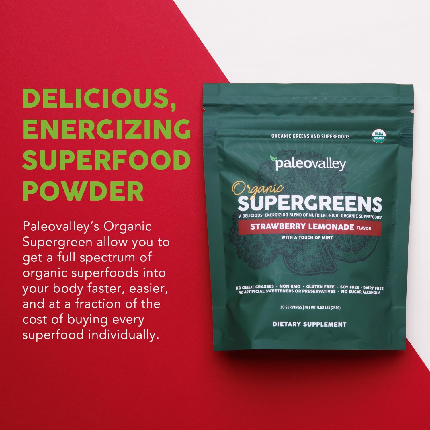 Organic Supergreens – Organic Greens Powder Superfood for Immune Support – Pa…