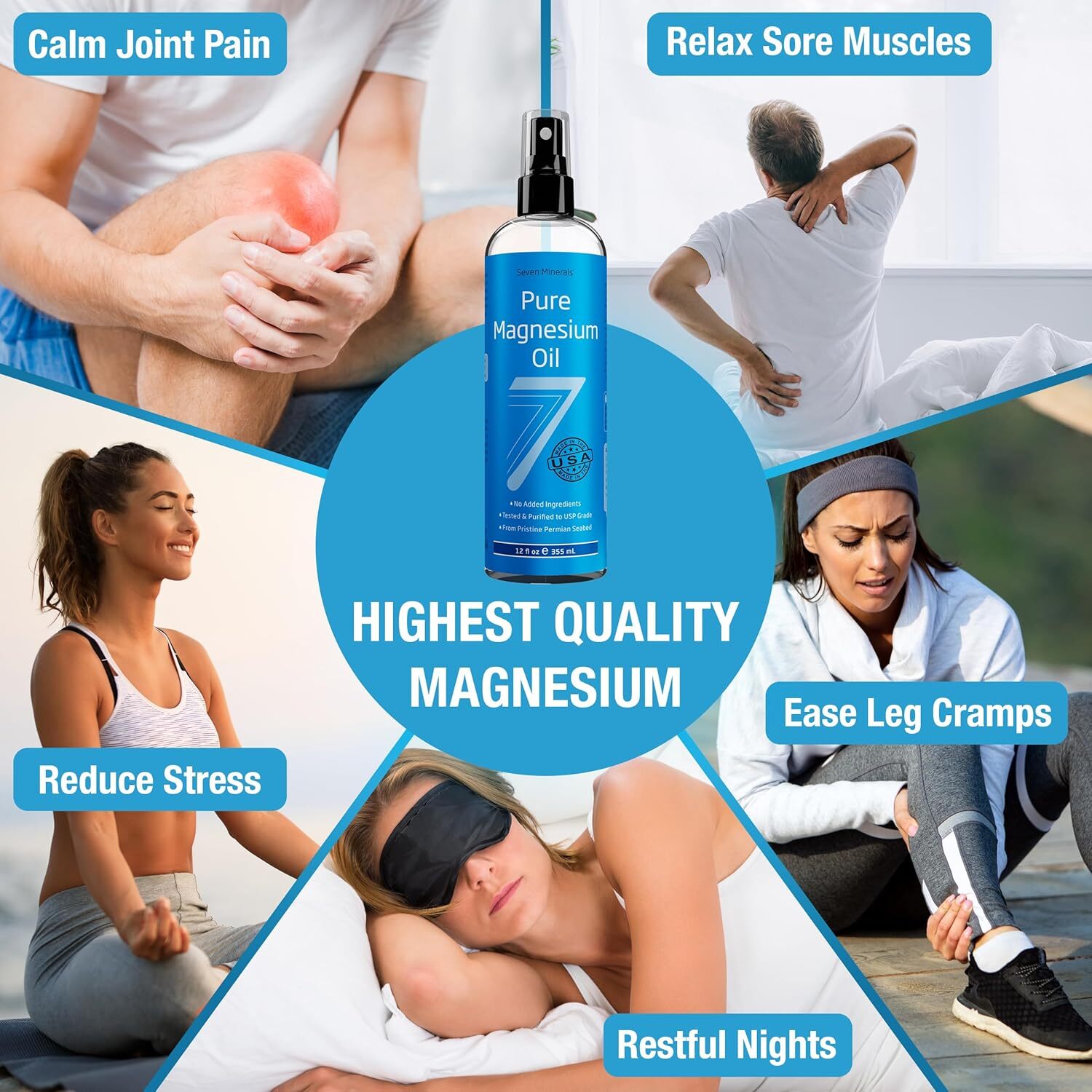 , Pure Magnesium Oil Spray – Big 12 Oz (Lasts 24 Months) – USP Grade Magnesium S