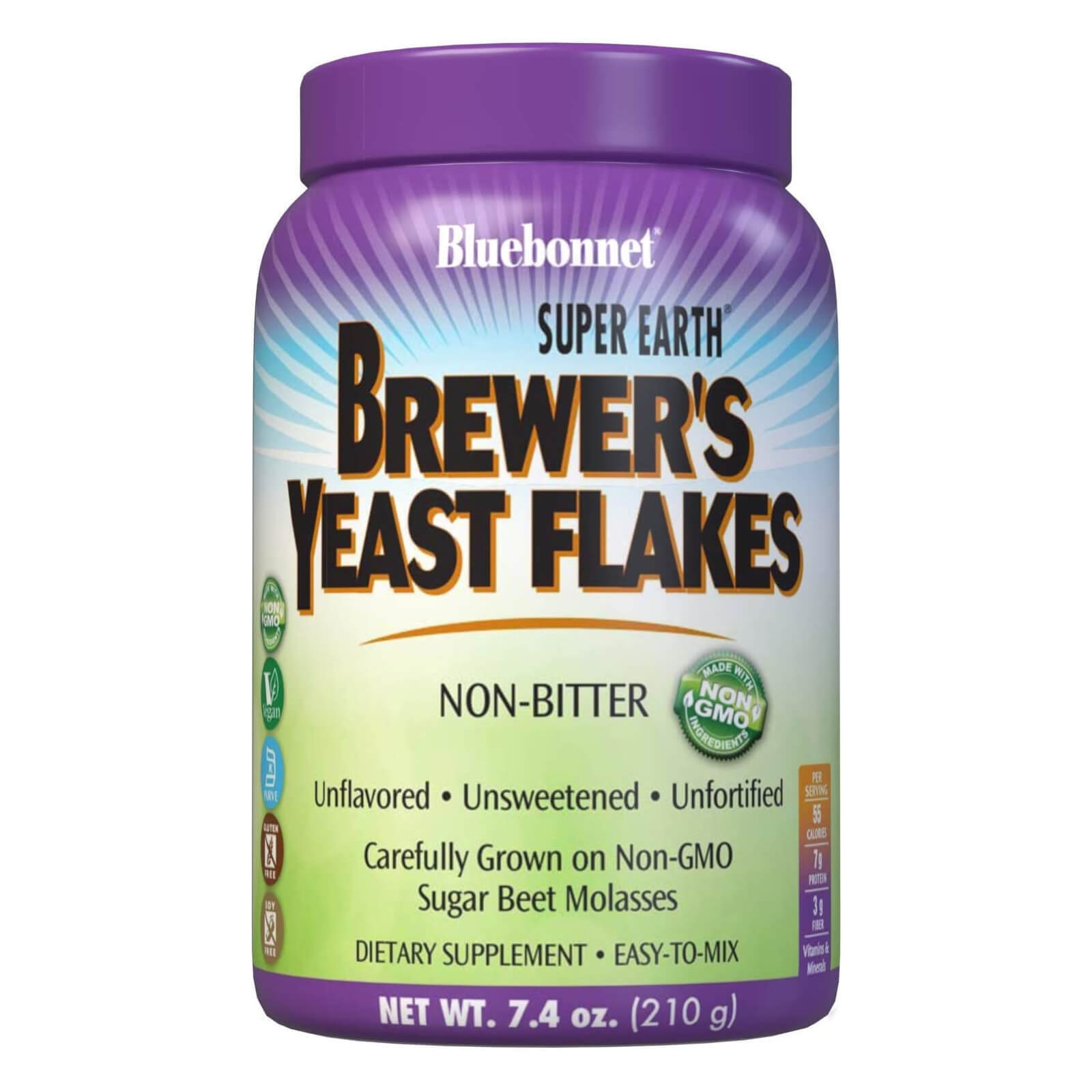Bluebonnet Super Earth Brewer’s Yeast Flakes 7.4 oz Powder