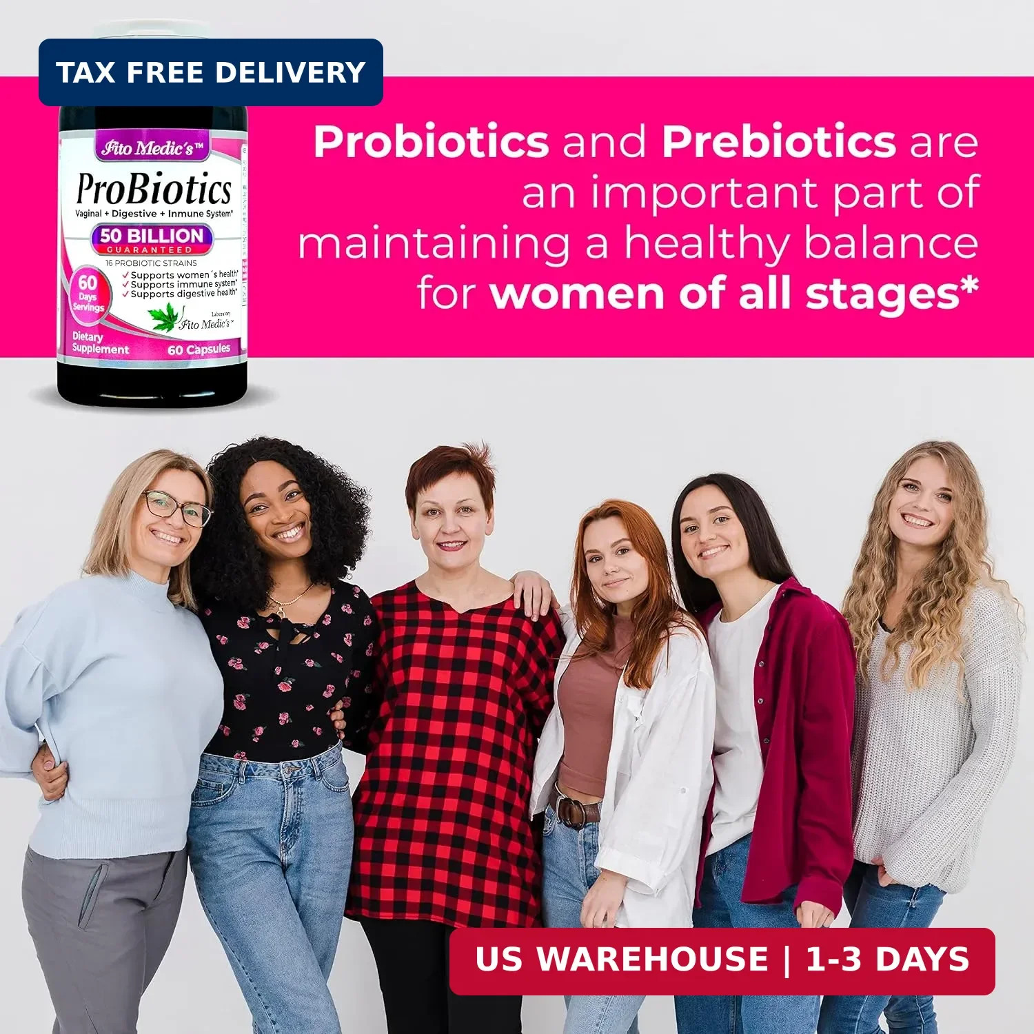 FITO MEDIC’S Lab Probiotic Supplement, 50 Billion CFU, 16 Strain Blend, 60 Day S