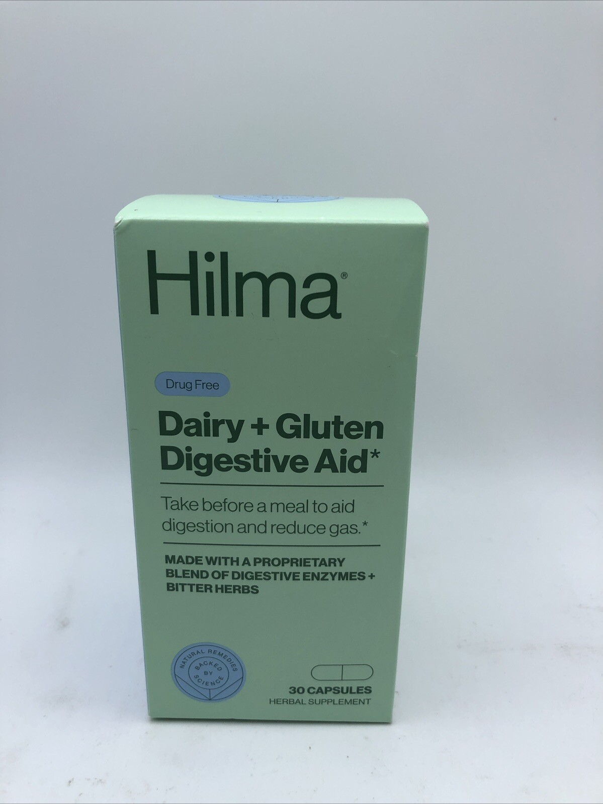 HILMA Dairy + Gluten DIGESTIVE AID 30 capsules Enzymes Bitter Herbs 05/2025