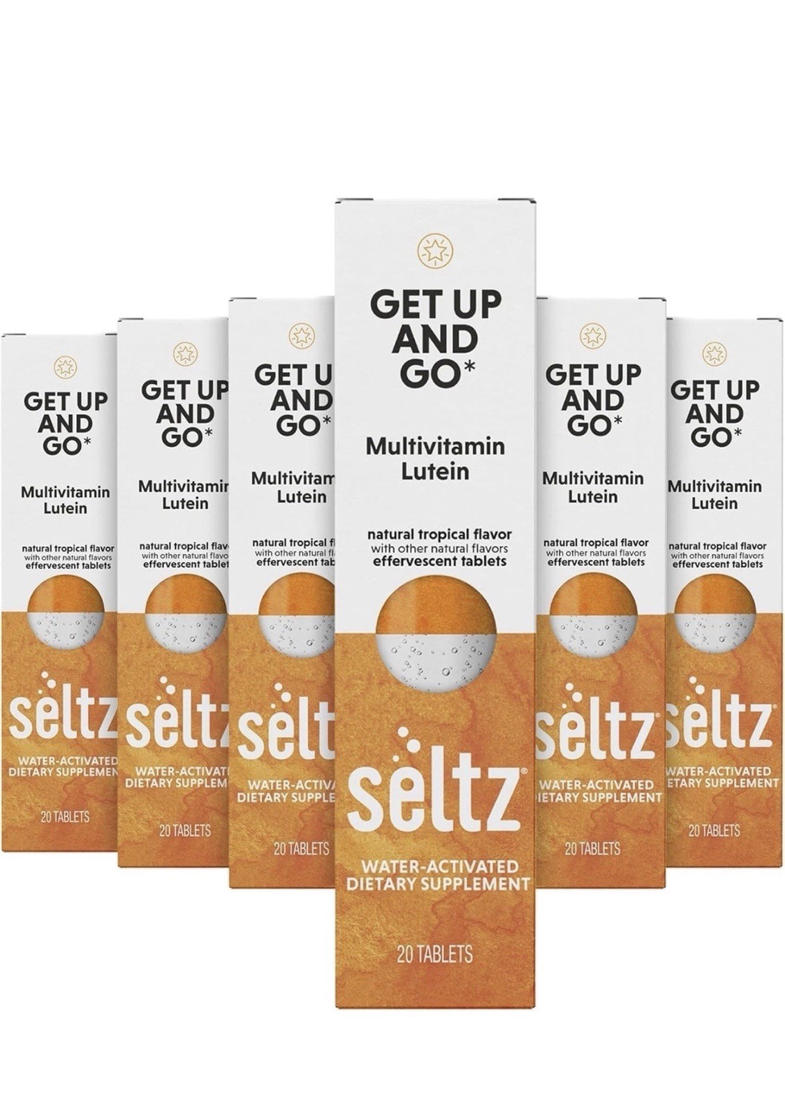 Seltz Get Up and Go Effervescent Multivitamin – Tropical Flavor – (6 Pack) 20ct.