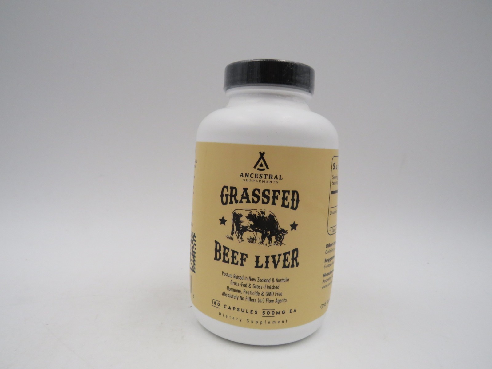 Ancestral Supplements Grassfed Beef Liver 180 Capsules Exp 10/28