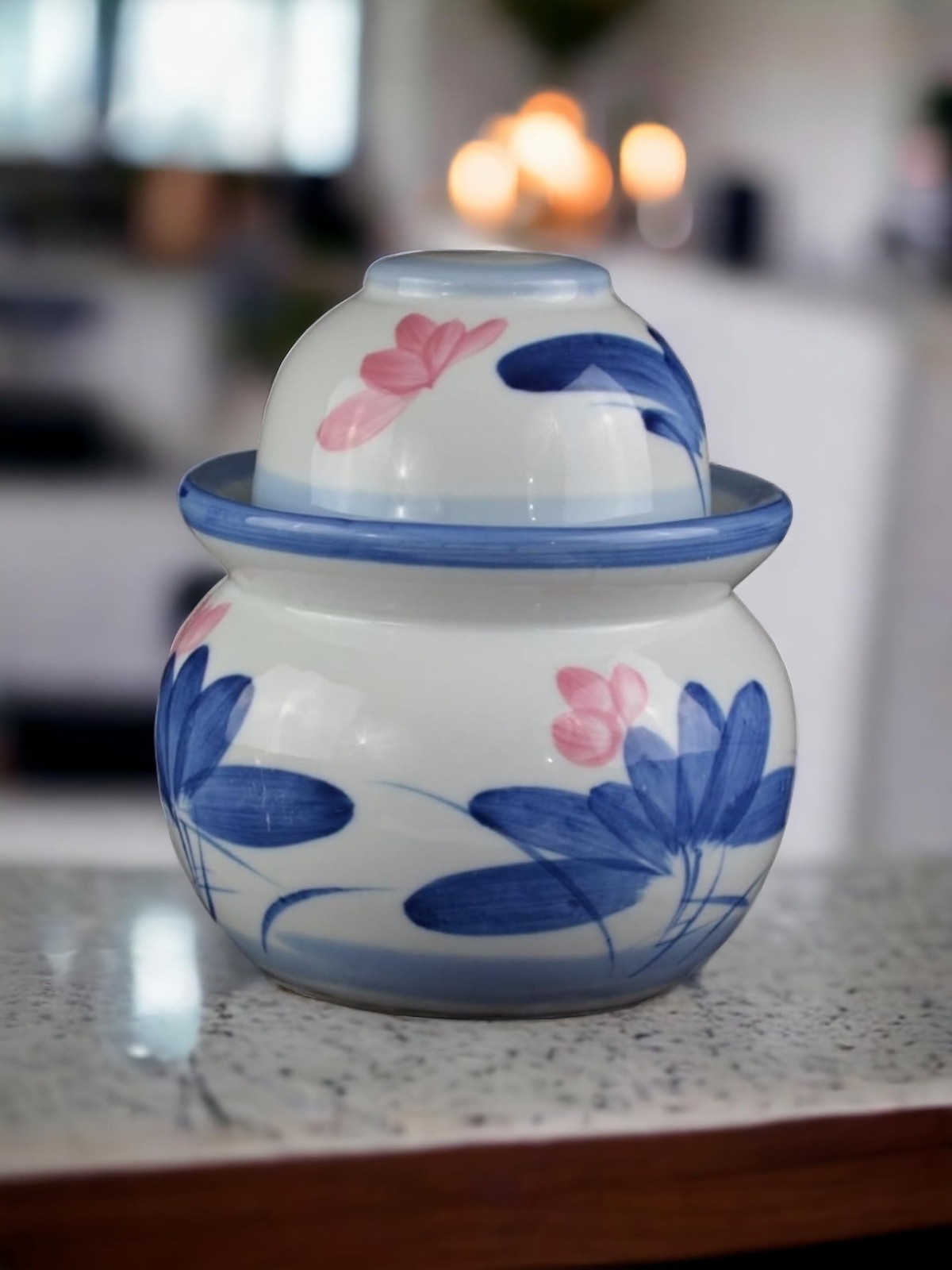 Festcool Porcelain Pickling Jar with 2 Lids Lotus Fermenting Pickling Kimchi …