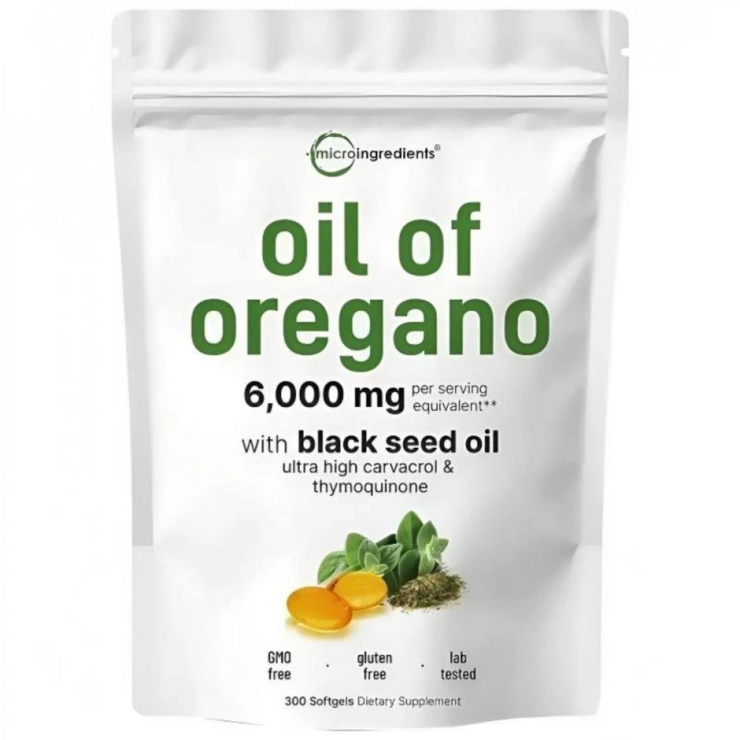 2 in 1 Oil of Oregano & Black Seed Softgels Count with Carvacrol,Immune Support