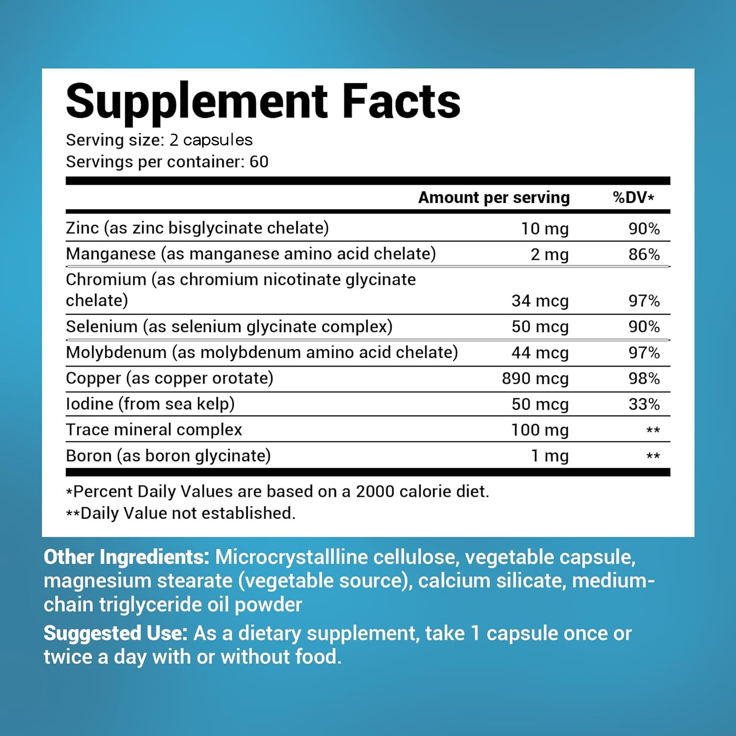 Trace Minerals Enhanced Complex – Zinc, Copper – Immune Support,Boost Metabolism