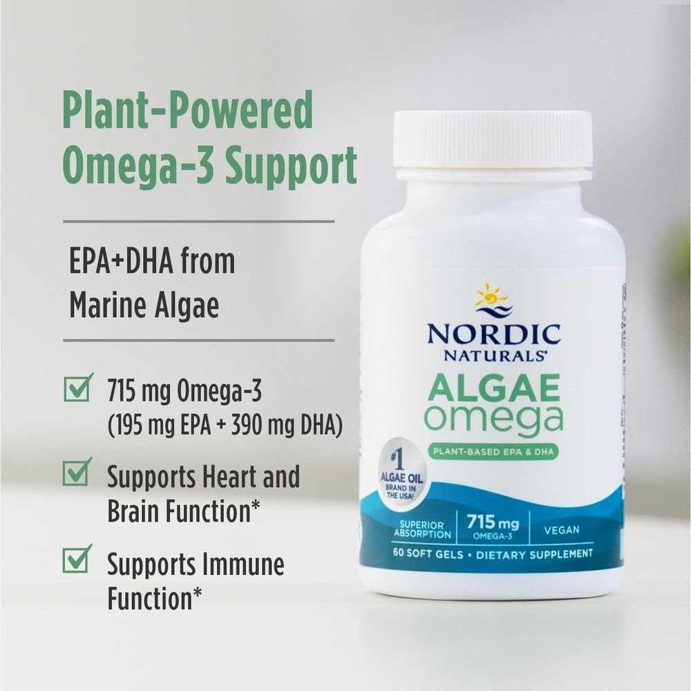 Nordic Naturals Algae Omega 90 Soft Gels 715 mg Omega-3 Certified Vegan