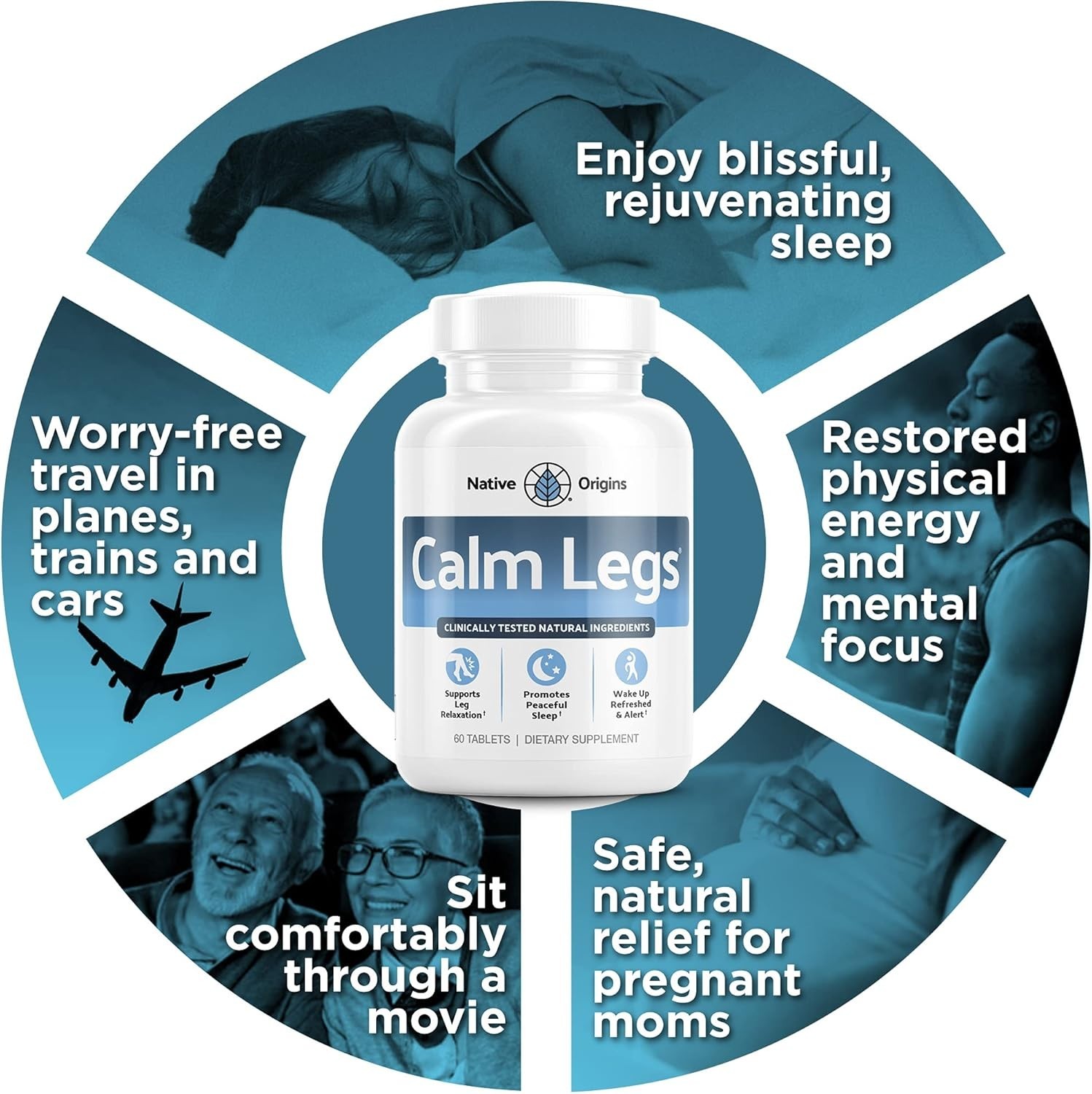 BRL Native Origins – Calm Legs 60 Tabs Each (Pack of 3)
