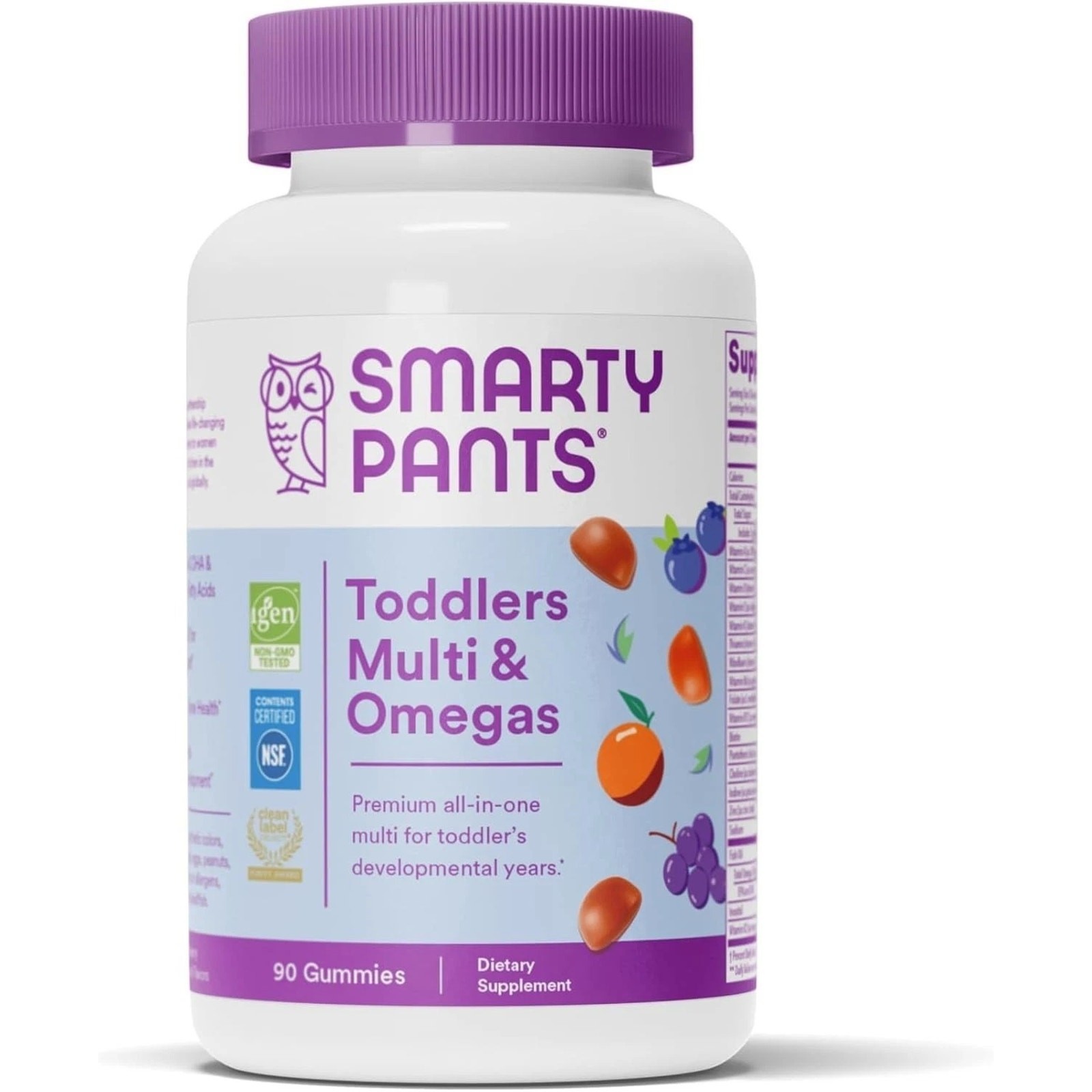 SmartyPants Toddler Multi & Omegas Multivitamin 90 Gummies EXP 04/2026 Fruity