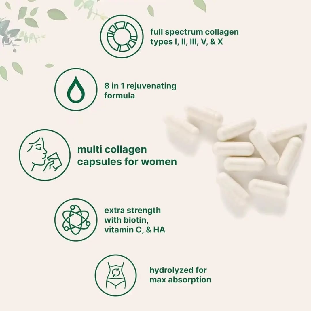 Multi Collagen 8 in 1 Complex for Women ~ 240 Capsules ~ Type I, II, III, V, X