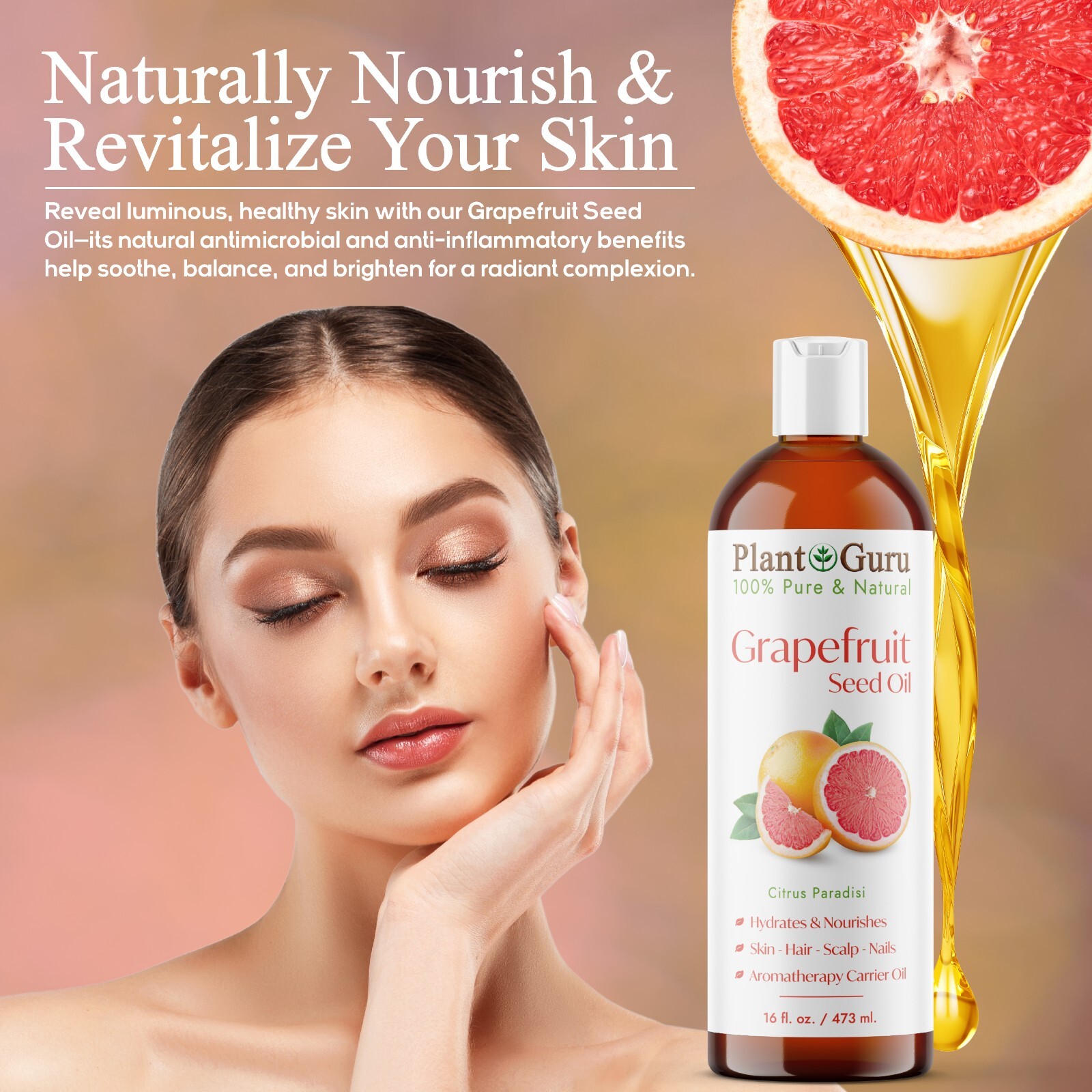 Grapefruit Seed Oil Cold Pressed 100% Pure Natural Carrier Extract Liquid
