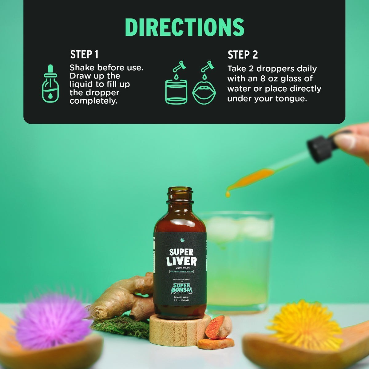 HOT-SuperBonsai Super Liver – Herbal Liquid Drops with Milk Thistle & Turmeric