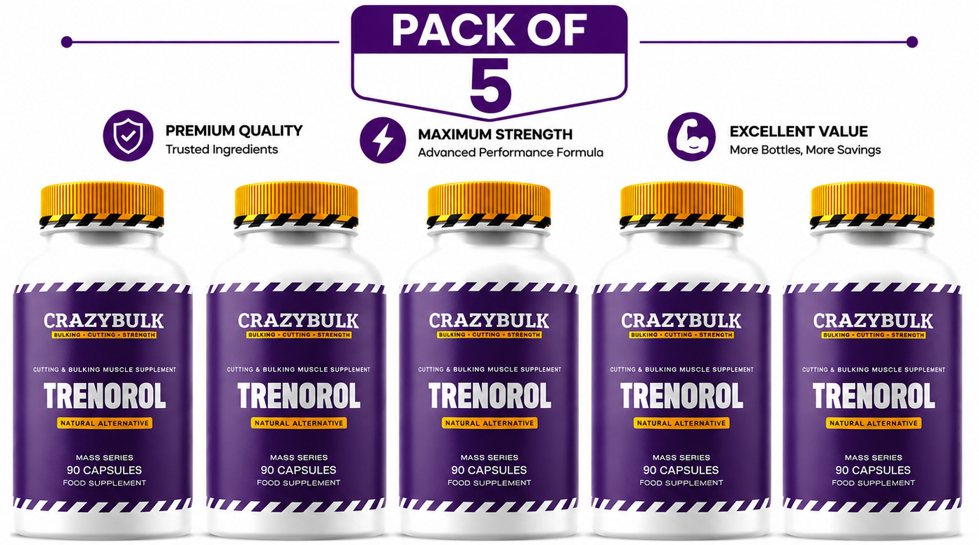 CrazyBulk TRENOROL Cutting Muscle Strength Crazy Bulk – 90 Capsules Pack of 5