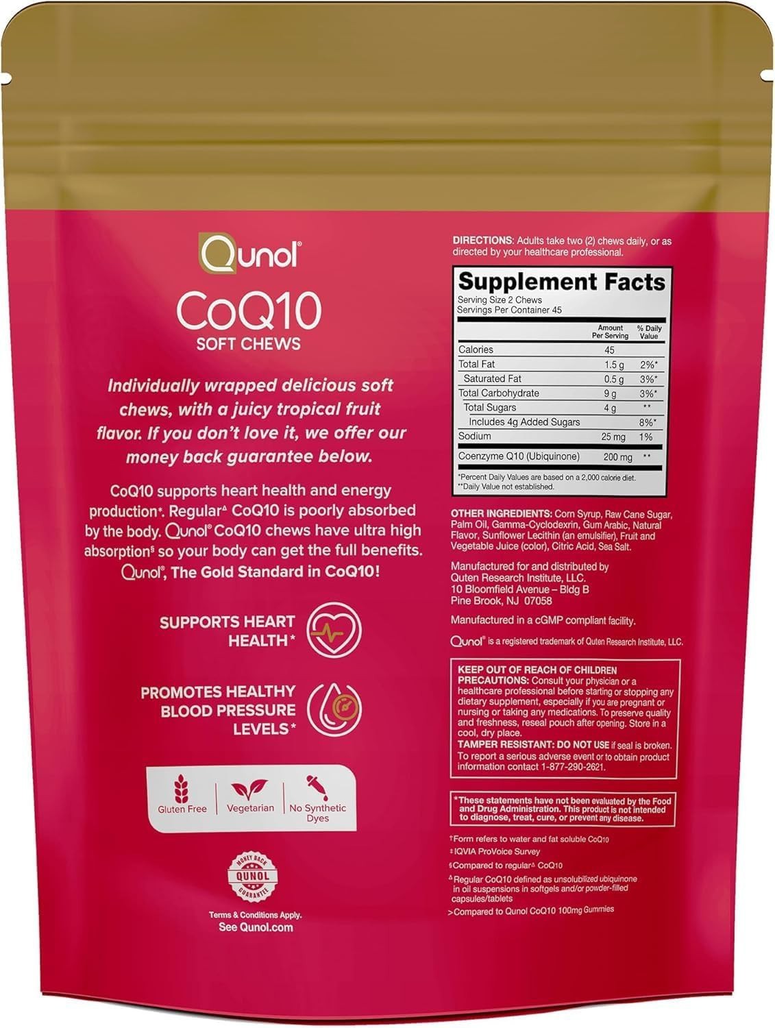 Qunol CoQ10 200mg Soft Chews – Ultra High Absorption Heart Health Supplement…