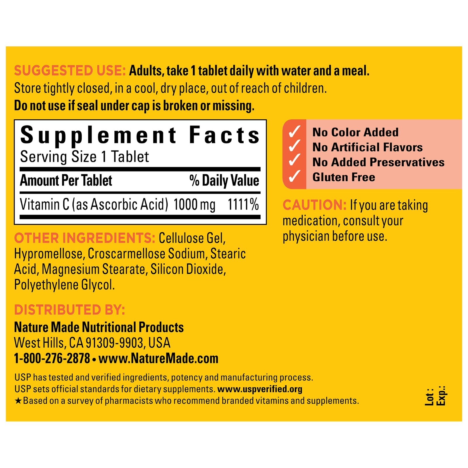 Extra Strength Vitamin C 1000 mg Tablets Dietary Supplement 105 Count