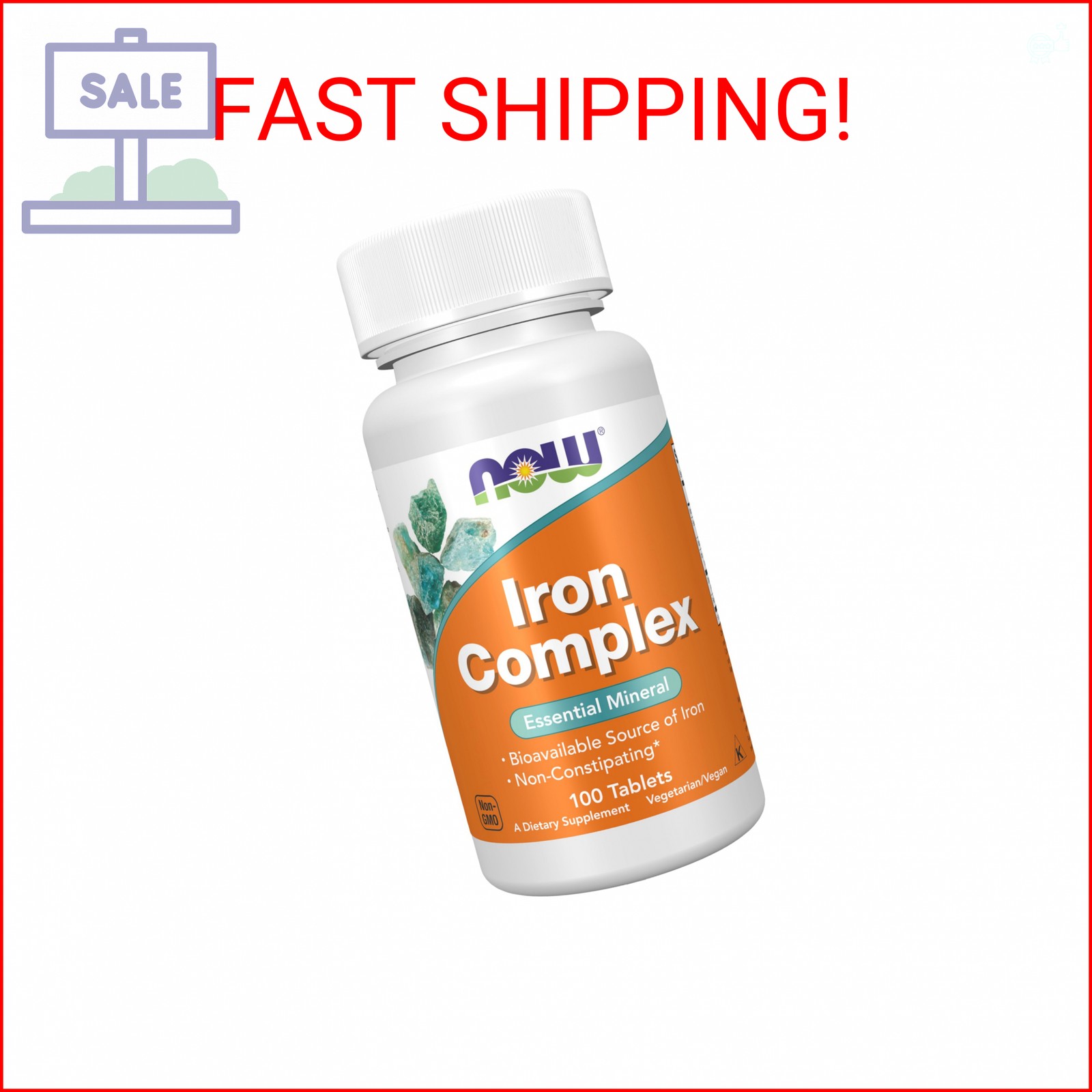 NOW Foods Supplements, Iron Complex, Non-Constipating*, Essential Mineral, 100 T