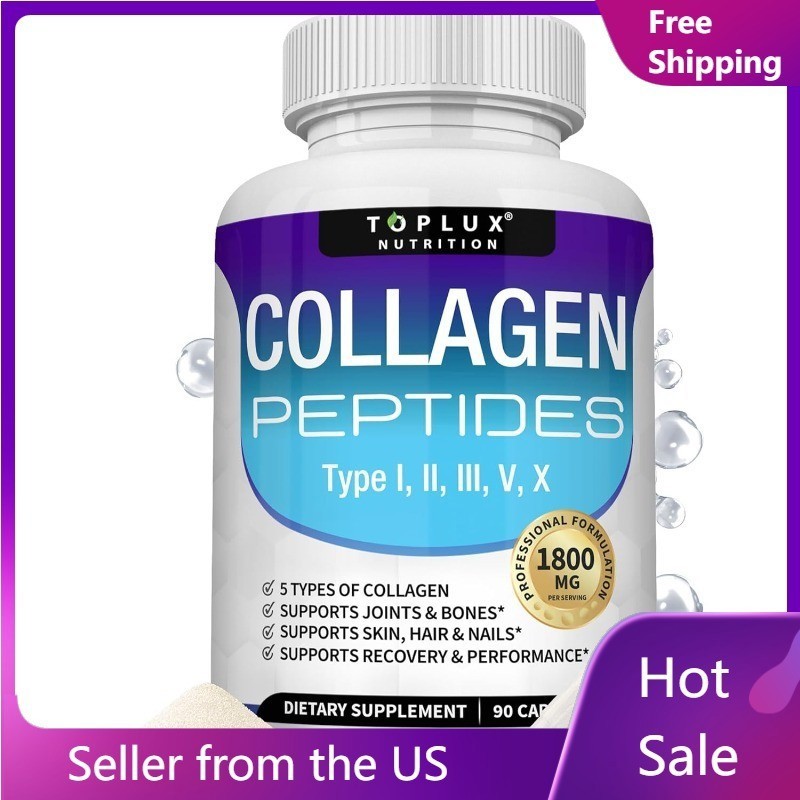 Toplux Multi Collagen Peptides Pills 1800 Mg Complex Superior Collagen Complex*/