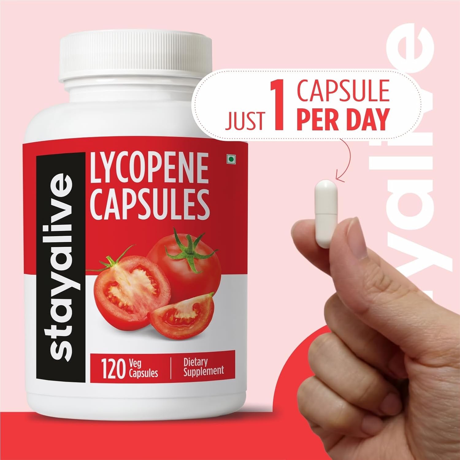 Lycopene Supplement 60mg, 100% Veg Lycopene Complex, Tomato Extract Powder 120CT
