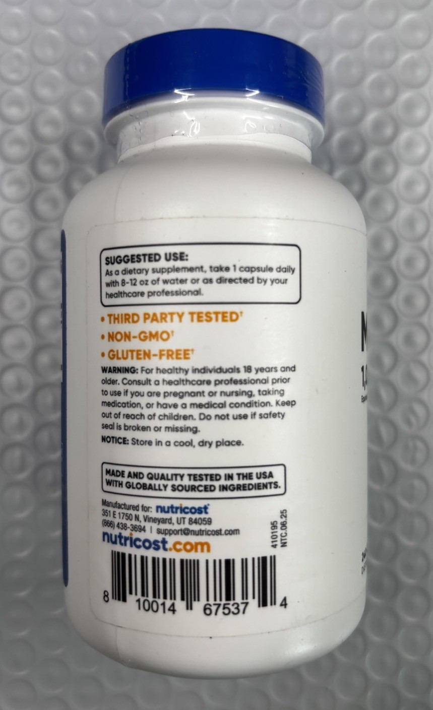 Nutricost Milk Thistle 250mg (1000mg Equivalent), 240 Capsules Exp 12/2028