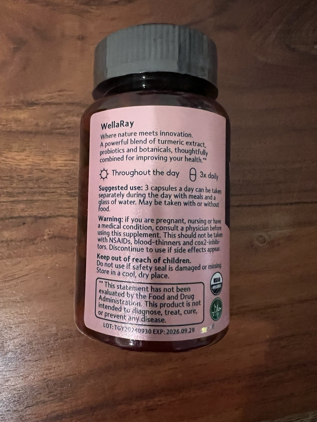 BUNDLE! (360) Wellaray Turmeric + Probiotic Capsules BB 9/2026 FREE Ship