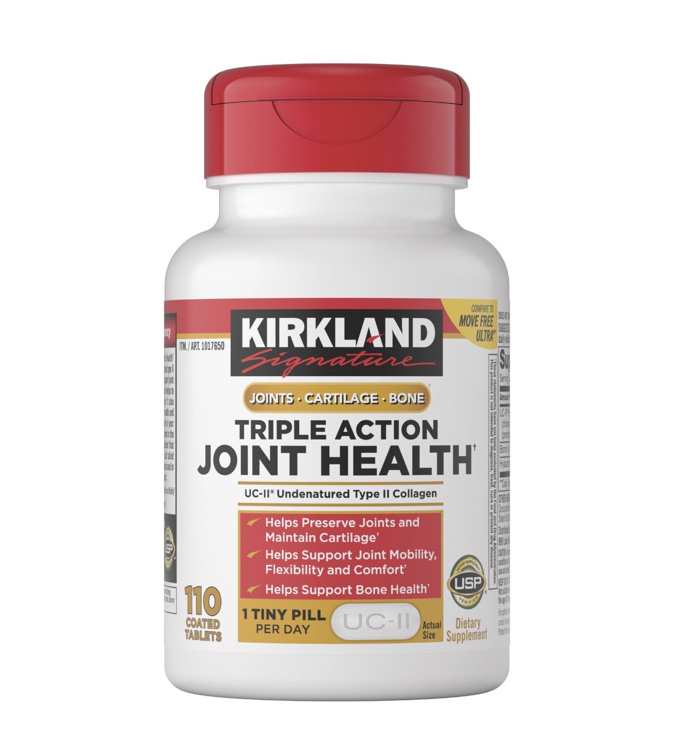Kirkland Signature Triple Action Joint Health 110 Coated Tablets,Exp:05/2028