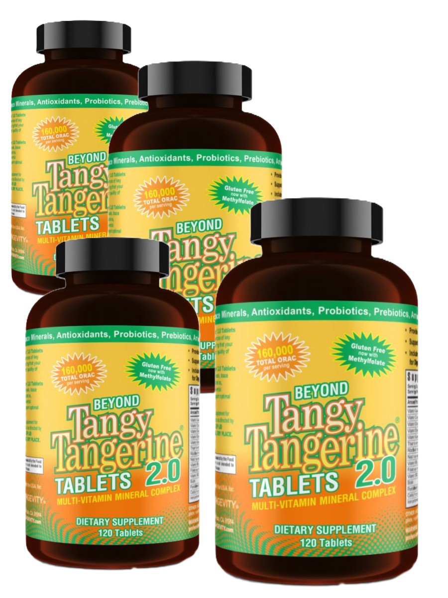 Youngevity Dr. Wallach Beyond Tangy Tangerine BTT 2.0 Tablets ( 4 Pack)