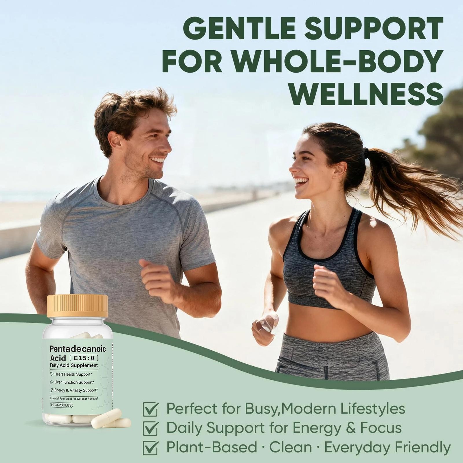 Pentadecanoic Acid Capsules, C15:0 Fatty Acid Supplement – Pure Plant-Based Esse