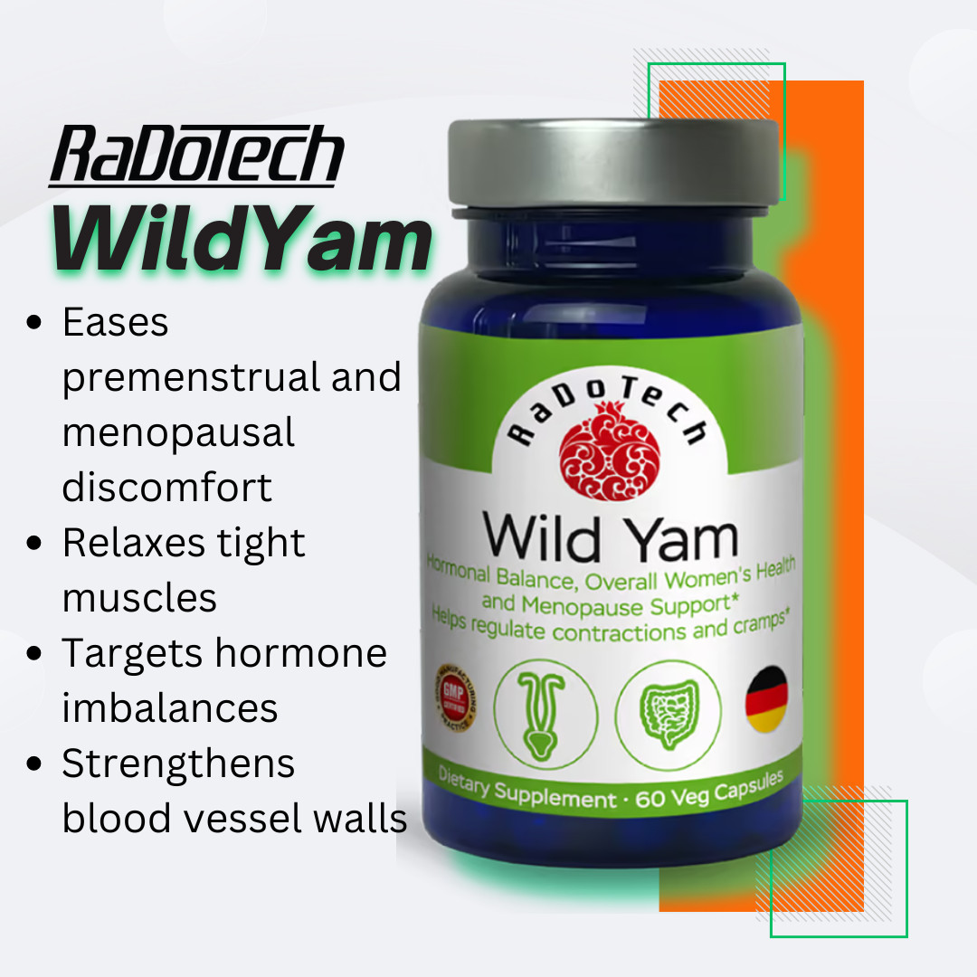Wild Yam Supplements for Women Premenstrual Menopause Support Hormone Balance 60