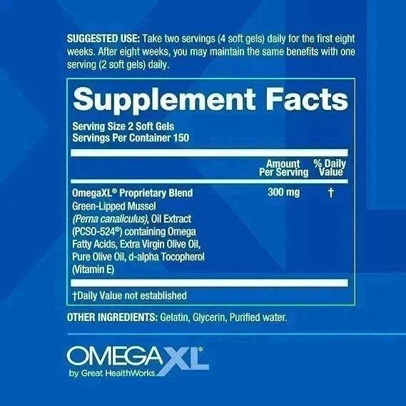 Omega XL 300 Capsules Green Lipped Mussel Joint & Muscle Relief Supplement, FAST