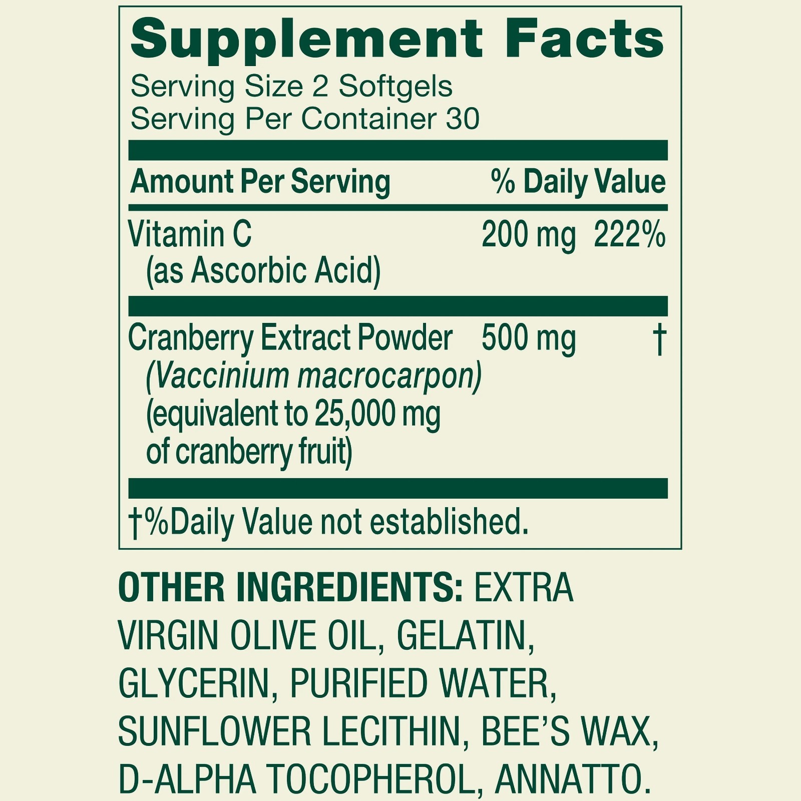 Cranberry Plus Vitamin C Softgels 500mg Urinary Tract Health Support 60 Count US