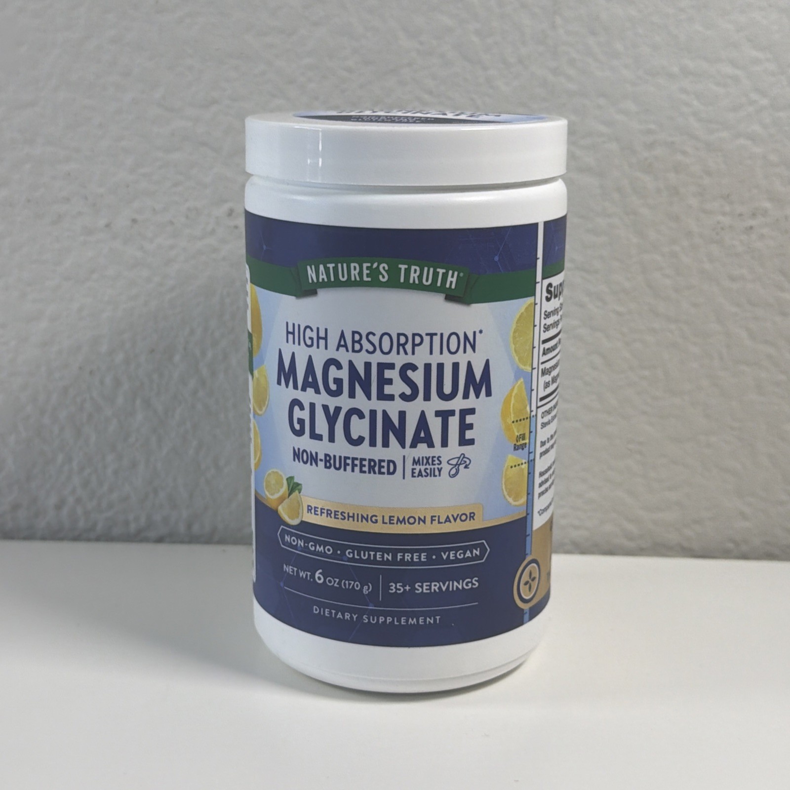 Nature’s Truth Magnesium Glycinate Powder 6 oz Exp 06/2027 Lemon Sealed
