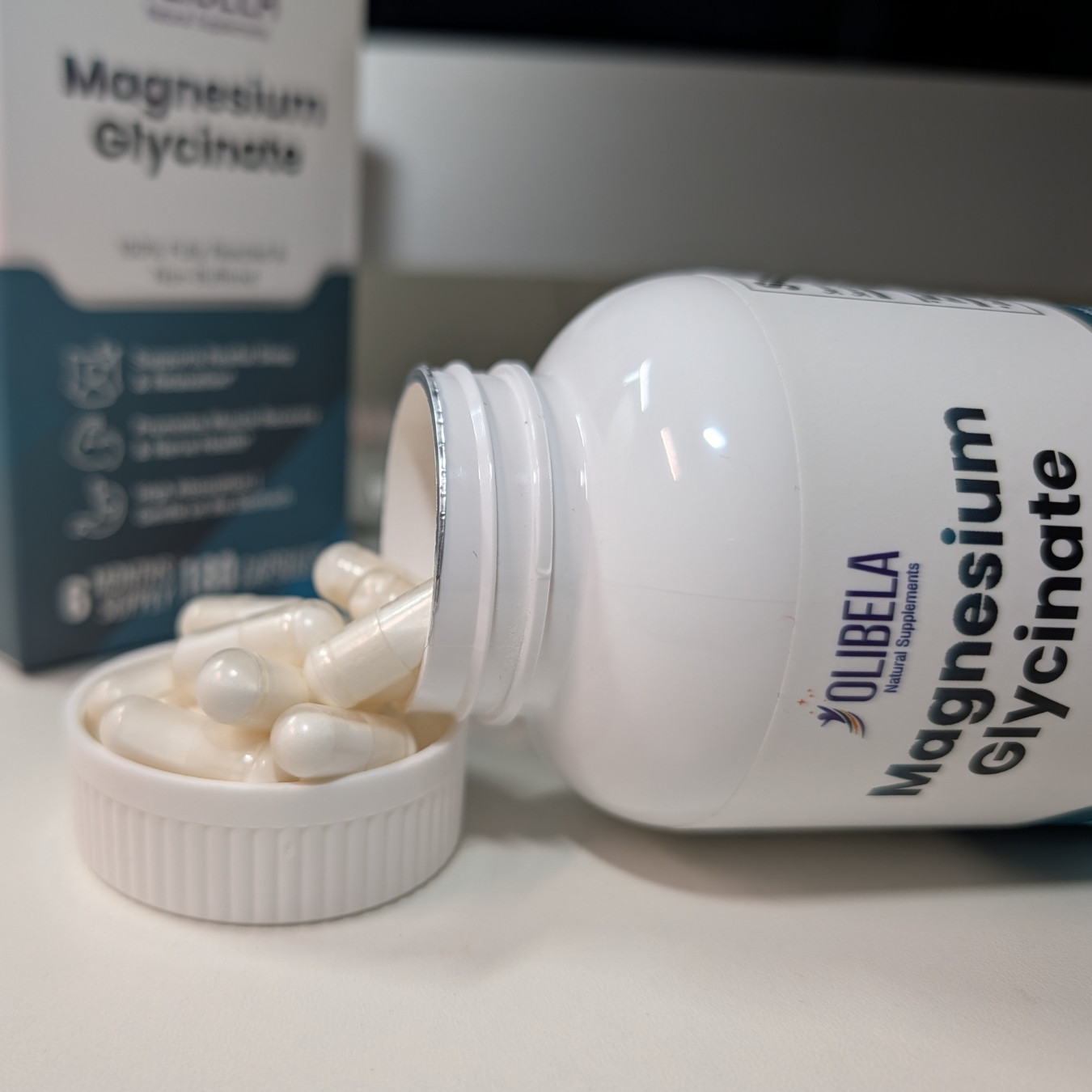 Magnesium Glycinate 500mg Chelated- Calm, Stress, Sleep, Leg Cramp – 180 Caps
