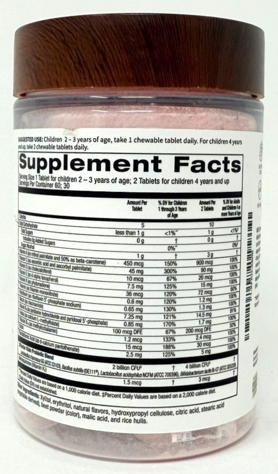 Plexus XFACTOR KIDS Children’s MultiVitamin 60 Chewable Tablets Tropical Splash