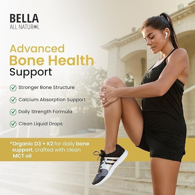 Bella All Natural D3 K2 Drops 3 Pack Organic Omega 3 MCT Premium Essential Oil