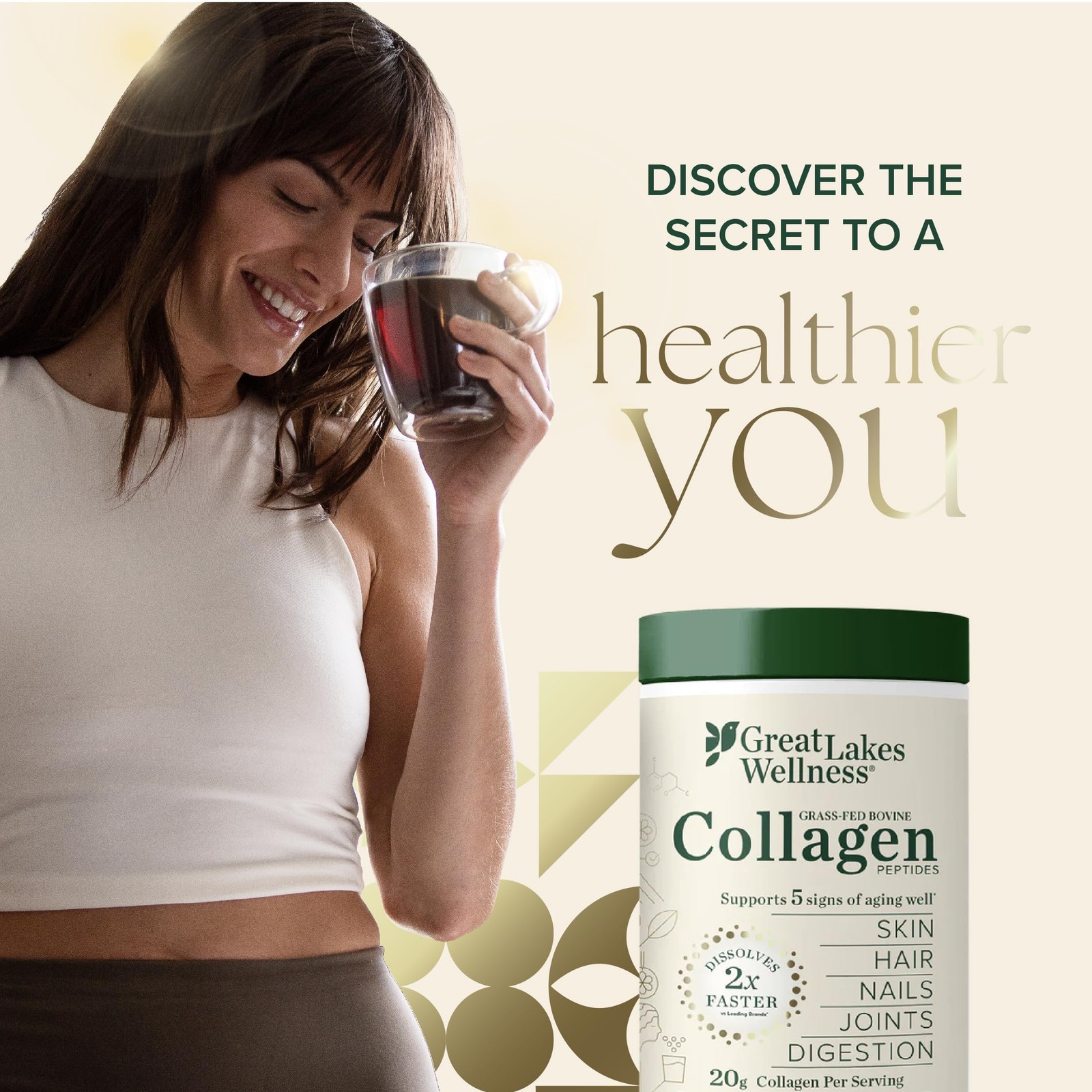 Great Lakes Wellness Collagen Peptides Powder for Skin, Hair, Nails, Joints &…