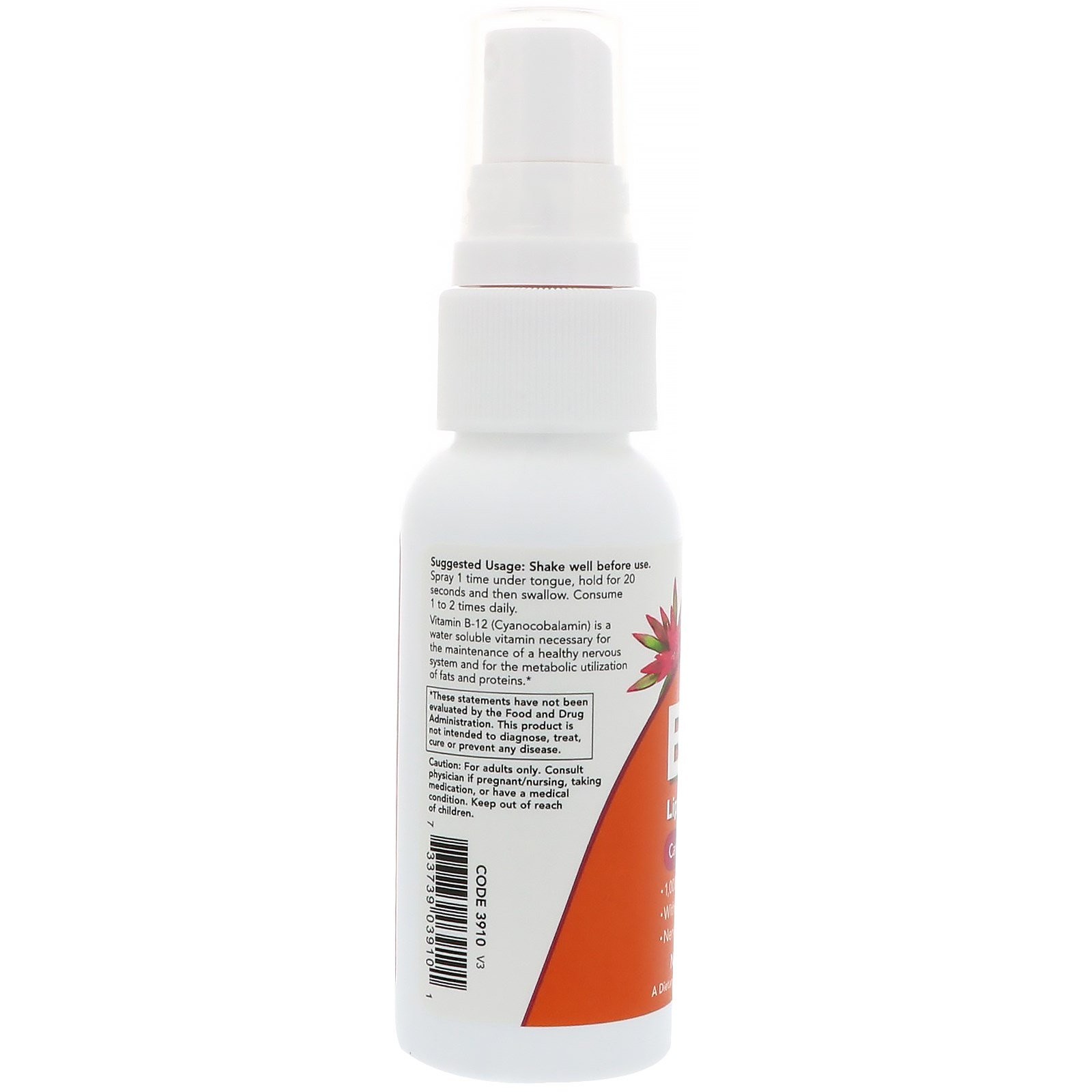 Now Foods B-12 Liposomal Spray 1 000 mcg 2 fl oz 59 ml GMP Quality Assured,