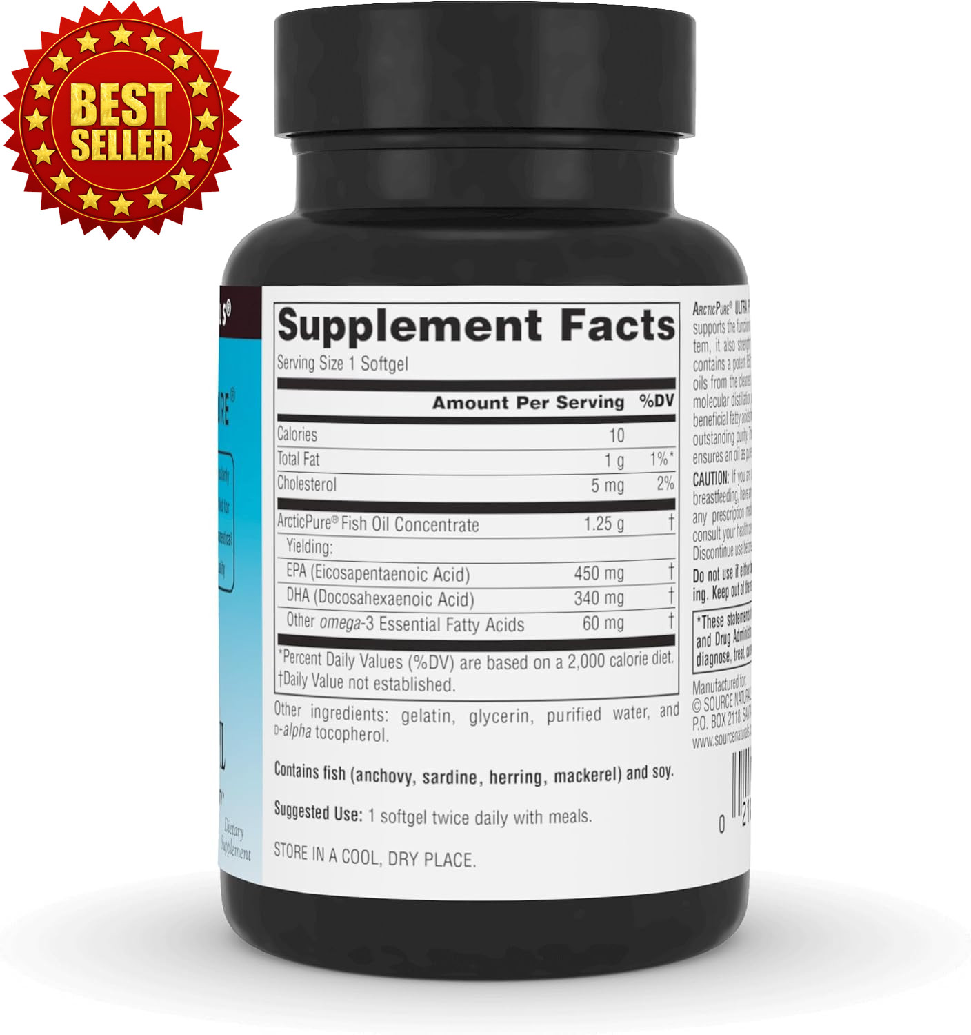 Source Naturals Fish Oil Arcticpure Ultra Potency 850 mg Omega-3 30 Softgels